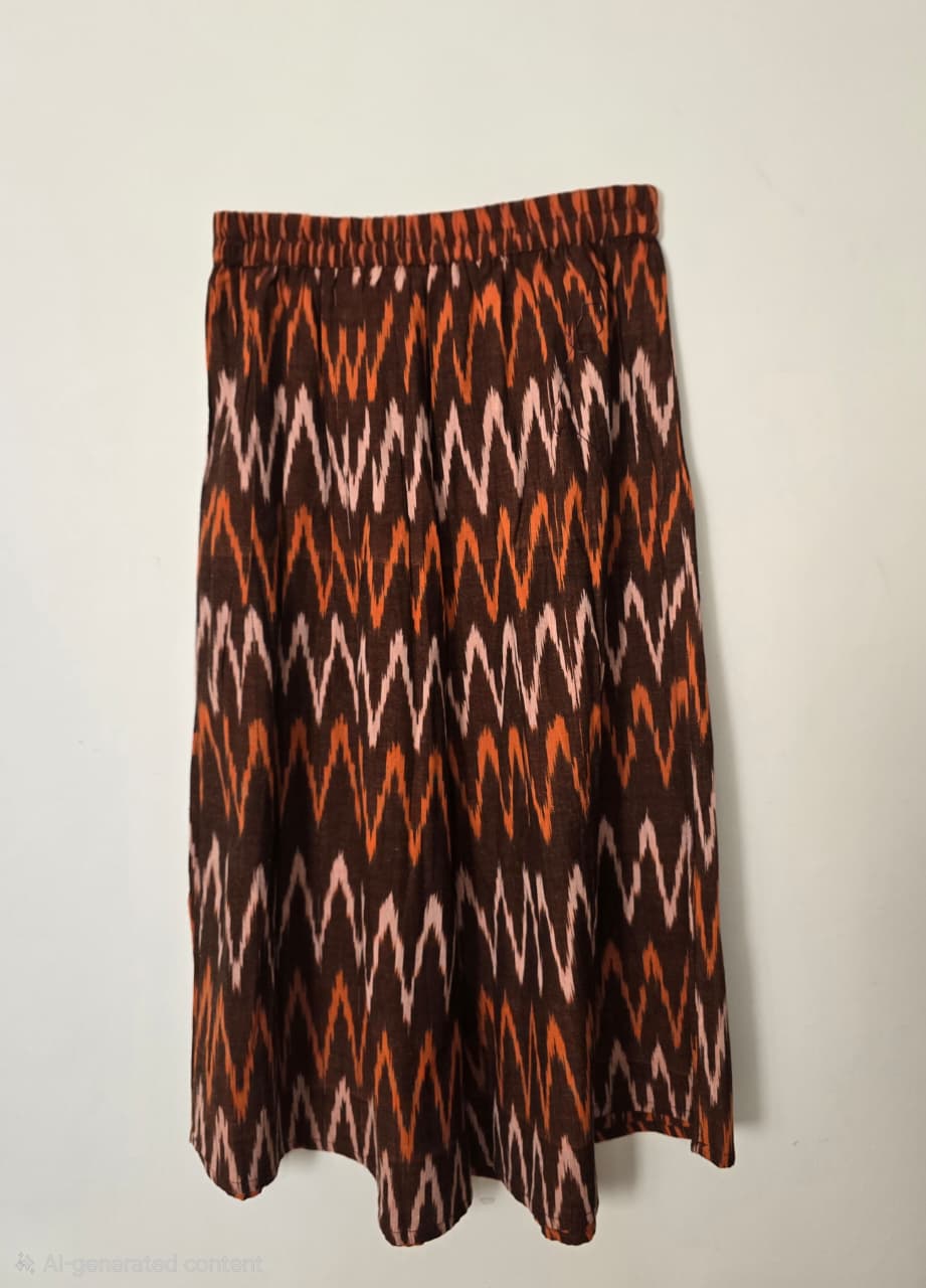 Ikat short skirt - Brown