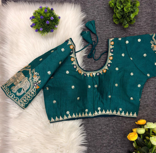 Designer readymade blouse - Green