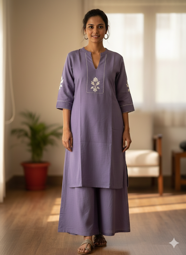Modal Co-ord Set - Lavender(XL)