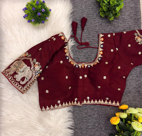 Designer readymade blouse - Maroon