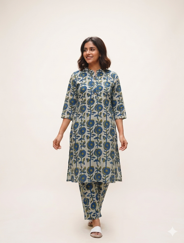 Jaipur Cotton Co-ord Set - Blue