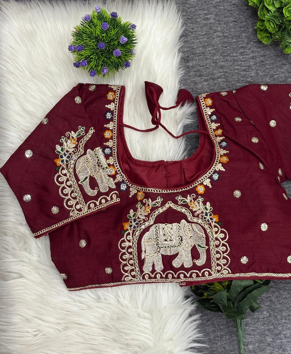 Designer readymade blouse - Maroon
