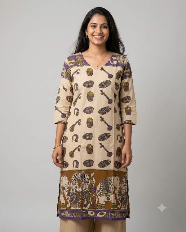Musical Magic - Kalamkari Cotton Kurti
