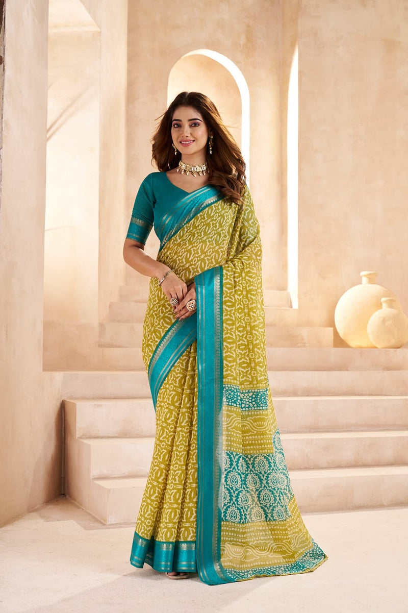VRUDAM Chanderi Cotton - Green