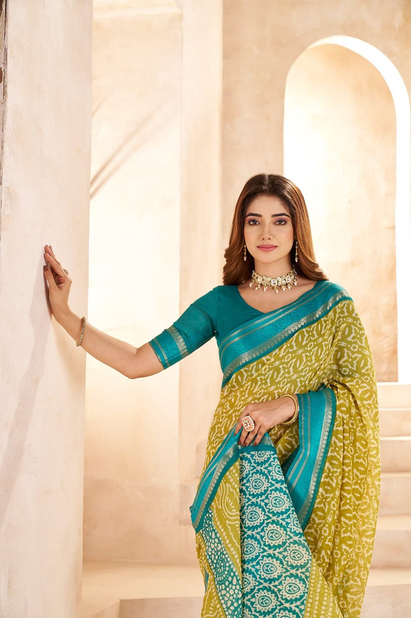 VRUDAM Chanderi Cotton - Green